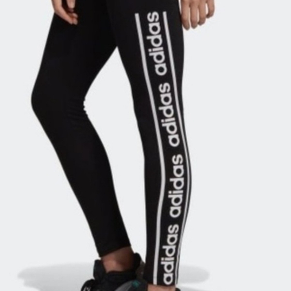 Adidas Black Tee with White Logo and Matching Pants - Picture 6 of 7